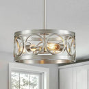 XINGQI Nickel Ceiling Light Adjustable Height Pendant Lighting Fixture 3-Light Metal Lamp 13" Rustic Round Lights for Dining Room Kitchen Bedroom Foyer Hallway by CozyNest Decor