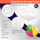 ClearSpace Clear Plastic Storage Bins – XL 4 Pack Perfect for Kitchen,Fridge, Pantry Organization, Cabinet Organizers by CozyNest Decor
