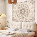 Fowocu Boho Floral Mandala Tapestry Wall Hanging Bohemian Flower Medallion Tapestry Aesthetic Beige Brown Hippie Indian Small Tapestries for Bedroom Living Room Dorm Decor 60 x 44 Inch by CozyNest Decor