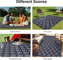 OLANLY Reversible Outdoor Rug 6x9 ft Clearance, Waterproof Outdoor Plastic Straw Rug with Interlacing Pattern, RV Mat for Patio, Camping, Balcony, Deck, Backyard, Black & Grey by CozyNest Decor