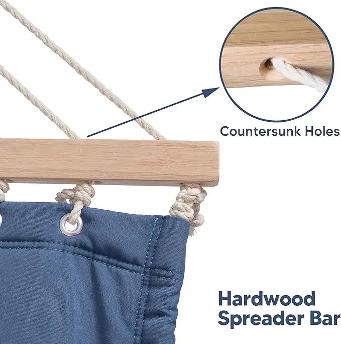 SUNCREAT 2 Person Free Standing Hammock with 15 ft Stand, 475 lbs Capacity, Backyard Hammock with Stand, Navy, photo 5 of 8
