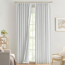 Vision Home White Pinch Pleated Full Blackout Curtains Thermal Insulated Window Curtains 120 inch for Living Room Bedroom Room Darkening Pinch Pleat Drapes with Hooks Back Tab 2 Panel 40" Wx120 L by CozyNest Decor