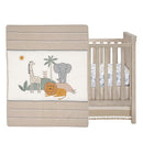 Lambs & Ivy Jungle Adventure Linen/Cotton 3-Piece Nursery Baby Crib Bedding Set by TinyTreasures Baby Boutique