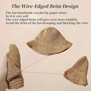 Floppy Big Beach Straw Hats for Women Foldable Summer Wide Brim Packable Sun Hat Womens Travel Straw Fedora Hat
