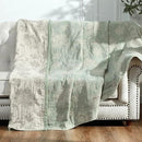 jinchan Boho 100% Cotton Muslin Twin Size 60x80 Inches Blanket Lightweight 4-Layer Quilted Soft Green and Beige Floral Throw Blanket Reversible Comfy Flower Breathable All Seasons Couch Bedroom Decor by CozyNest Decor