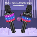BONAOK Karaoke Microphone for Kids & Adults - Bluetooth Microphones Singing Mic with Disco Lights, Echo Effect, Built-in Speaker Portable Karaoke Player for Party Travel Gifts Q78(Black) by TinyTreasures Baby Boutique