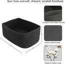 Small Woven Storage Baskets 12“X8”X5“ Decorative Rope Bins for Organizing Shelves, Closets, and Toys, Empty Gift Baskets, Cute Organizer Basket for Home and Office (black, regular) by CozyNest Decor