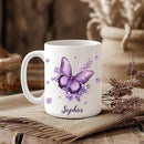 Hyturtle Personalized Purple Inspirational Butterfly Mug - Butterfly Gifts For Women - Animal Gift For Bird Lover Her - Bird Gifts For Mom on Mother Day - Custom Coffee Cup Ceramic Mug 11 Oz 15 Oz by CozyNest Decor