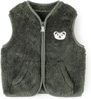 Baby Boys Girls Fleece Vest Zip Up Cute Bear Jackets Fuzzy Fall Winter Warm Clothes Newborn Outwear for Toddler Infant by TinyTreasures Baby Boutique