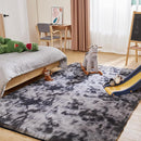 6x9 Area Rugs for Living Room, Fluffy Shaggy Bedroom Rug Indoor Carpet, Anti-Skid Soft High Pile Rug for Nursery, Kids Room, Bedside, Home Decoration, Tie-Dyed Dark Grey by TinyTreasures Baby Boutique