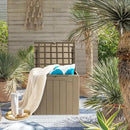 JUMMICO 31 Gallon Resin Deck Box Waterproof Indoor Outdoor Storage Boxes for Patio Furniture Cushions and Garden Tools (Light Brown) by CozyNest Decor
