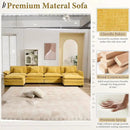 URRED Modular Sectional Sofa Comfy Cloud Couch, Modern Chenille Sofa Sleeper Deep Seat Couches with Ottoman/Pillows for Living Room (Yellow, 154'' - U Shape) by CozyNest Decor