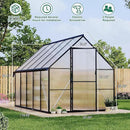 Greenhouse 8x10 FT Aluminum-Framed Heavy Duty Polycarbonate with Quick Setup Structure and Roof Vent, Large Enhanced Outdoors Green House Kit by GreenHaven Gardens