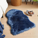 AMTOVO Faux Fur Rug, Dark Blue Small Area Rug, Fluffy Sheepskin Rug, Fuzzy Ultra Soft 2 x 3 ft Shag Rugs for Bedroom Sofa Throw Cushion Room Decor, Sheepskin by CozyNest Decor