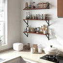 Heimlove Floating Shelves for Wall, 24 Inch Long Wood Floating Shelves Set of 3, Wall Mounted Hanging Shelf for Bathroom Bedroom Kitchen, Walnut by CozyNest Decor