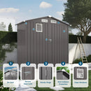 6X3.5FT Compact Metal Outdoor Storage Shed with Peaked Roof and Lockable Door, Gray, by Montret