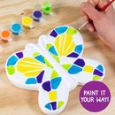 Creative Roots Mosaic Butterfly Stepping Stone Kit, Includes 7-Inch Ceramic Stepping Stone & 6 Vibrant Paints, Paint Your Own Stepping Stone, DIY Stepping Stone for Kids Ages 8+ White by TinyTreasures Baby Boutique