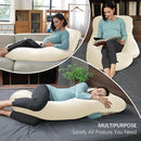 MOON PARK Pregnancy Pillows for Sleeping - U Shaped Full Body Maternity Pillow with Removable Cover - Support for Back, Legs, Belly, HIPS - 57 Inch - Ivory - Cooling Cover by TinyTreasures Baby Boutique