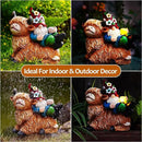 Garden Gnomes Decor Outdoor Statues Gnome on Highland Cow Hold Solar Cup Light Outdoor Decorations for Patio,Yard and Gift for Mom by GreenHaven Gardens
