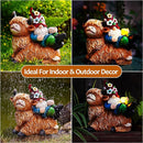 Garden Gnomes Decor Outdoor Statues Gnome on Highland Cow Hold Solar Cup Light Outdoor Decorations for Patio,Yard and Gift for Mom by GreenHaven Gardens