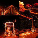 JMEXSUSS 4 Pack Orange Solar Fairy Lights, Total 400 LED 132 FT Orange Halloween Light, 8 Modes Copper Wire Solar String Lights Outdoor Waterproof for Halloween Garden Yard Tree Christmas Decor by GreenHaven Gardens
