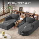 Modular Sectional Sofa with L-Shape Chaise,Cloud Sectional Modern Sleeper Couch with Deep Seat,Sponge Compression Sofas No Assembly Required (Dark Gray-Corduroy Fabric) 1pcs by CozyNest Decor