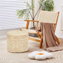 Wimarsbon 18'' Ottoman Pouf, Natural Braided Poof, Rustic Handweave Lounge Pouffe, Boho Footrest Stool for Bedroom, Accent Table or Seat for Living Room (Natural Corn Husk) by CozyNest Decor