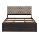Platform Bed With Storage Headboard, Shoe Rack And 4 Drawers