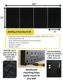 WallPeg Pegboard Kit - 4 Each 24"x16" Peg Board Panels - Made in USA - Mounted Size is 48" x 24" Pegboards Wall Organizer for Walls Home, Garage Tool Storage, Office Organization, Kitchen, Craft Room by GreenHaven Gardens