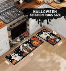 Halloween Kitchen Mat Set of 2, Pumpkin Ghosts Boo Cat Halloween Decor, Halloween Rug for Floor, Indoor Home Decor with Non-Slip Backing,17 x 29 Inch & 17 x 47 Inch by CozyNest Decor
