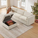 CHITA Oversized Modular Sectional Sofa, FSC Certified L Shaped Sectional Couches for Living Room, 112 inch Width,4 Seat Modular Sofa with Storage Ottoman, Linen by CozyNest Decor