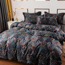 ABREEZE Luxury Vintage Black Duvet Cover Sets Damask Paisley Bedding Set Retro 100% Brushed Cotton Zipper Closure Bedding Collection King Size by CozyNest Decor