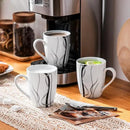 VEWEET Ceramic Coffee Mugs Set of 6, 11 OZ Coffee Cups Set with Handle, White Mugs Set Porcelain Cup Set for Kitchen, Microwave Dishwasher Safe, Series Fiona by CozyNest Decor