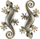 LIFFY Gecko Metal Wall Art Decor 2 Pack 15 Inch - Indoor & Outdoor Lizard Wall Art Hanging Sculpture for Home and Garden by GreenHaven Gardens