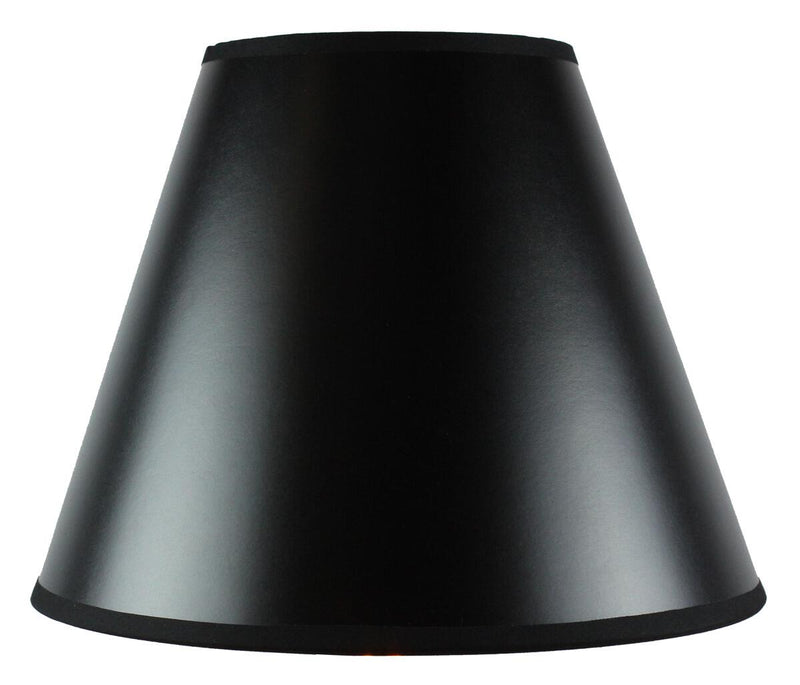 18"W x 12"H Bold Black with True Gold Lining Hard Back Empire Lampshade