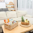 VATIMA Hyacinth Medium Wicker Basket 13.6x9.5x5.6" - With Handle, Living Room Decor, Rectangular Design by CozyNest Decor
