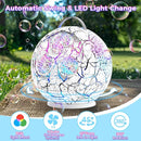 Bubble Machine Automatic Bubble Blower for Kids Toddlers Rechargeable Portable Spherical LED Bubble Maker Electric Auto Rotating 45°/360° Outdoor Toy Birthday Party Wedding (Spherical Crackle White) by TinyTreasures Baby Boutique