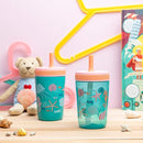 Zak Designs Shells Kelso Tumbler Set, Leak-Proof Screw-On Lid with Straw, Bundle for Kids Includes Plastic and Stainless Steel Cups with Bonus Sipper (3pc Set, Non-BPA) 15 fl.oz. by TinyTreasures Baby Boutique