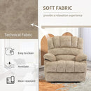 Luxlen Large Manual Recliner Chair,Soft Fabric Push Back Recliner with Overstuffed Armrest and Backrest, Living Room Single Sofa Recliners,Beige by CozyNest Decor