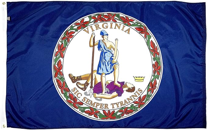 FlagSource Virginia Nylon State Flag, Made in USA, 5x8'