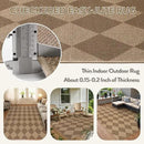 Lahome Checkered Easy Jute Indoor Outdoor Rug, 5x7 Area Rugs for Living Room Nature Large Dining Room Carpet, Washable Non Slip Indoor Outdoor Carpet for Home Office Bedroom Backyard Patio by CozyNest Decor