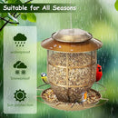Bird Feeder for Outdoors, Funnel Style Wild Finch Feeders for Outside Hanging Courtyard Bird Watching, Metal Birdfeeder with Lid Fixing Buckle, 3Lbs Capacity by CozyNest Decor