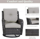 5 Pieces Patio Furniture Sets Wicker Outdoor Furniture, Rattan Patio Swivel Glider Chairs with 2 Ottoman and Glass Side Table by GreenHaven Gardens