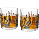 Skeleton Four Handed Whiskey Glass Set Of 2 By 12OZ Skeleton Glasses 5 H Goth Gifts by The Wine Savant
