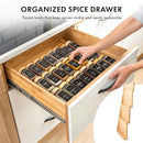 Bamboo Spice Drawer Organizer - Expandable 4 Tier Spice Rack (Need 3" Deep Drawer) 12" to 24" Wide, Seasoning Organizer, Organization Seasoning Rack insert (Jars Not Included) by CozyNest Decor