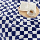 LOMAO Throw Blankets Flannel Blanket with Checkerboard Grid Pattern Soft Throw Blanket for Couch, Bed, Sofa Luxurious Warm and Cozy for All Seasons (Dark Blue, 50"x60") by CozyNest Decor