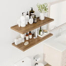 36" Floating Shelves for Wall, 12" Deep Slim Walnut Floating Shelves, Wall-Mounted Shelves for Bedroom, Living Room, Kitchen, Bathroom - Set of 2 by CozyNest Decor