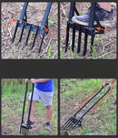 Heavy Duty Pitch Fork 46“ Steel Long Handle, Garden Broad Fork Loosening Soil & Breaks up Dirt, Garden Tool Claw Weeder Strengthening 5 Tines by GreenHaven Gardens