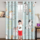 Cartoon Cat Blackout Curtains for Girls Room - Grommets Top, Animal Themed, Thermal Insulated Panels for Bedroom, Nursery Decor, 82 in x 84 in by TinyTreasures Baby Boutique