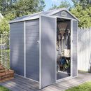 Aoxun 6.3 X 4.2 FT Resin Storage Shed Outdoor Plastic Large Garden Shed with Lockable Door, Floor for Backyard, Garden, Patio, Lawn, Grey (Grey, 6.3 x 4.4) by GreenHaven Gardens